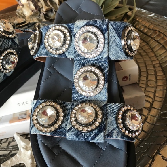 KURT GEIGER LONDON ORSON CRYSTAL SLIDE SANDAL - Picture 12 of 14